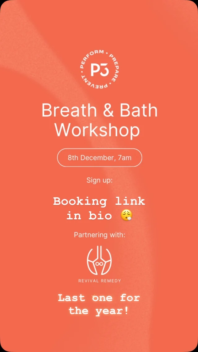 Come join us this Sunday the 8th of December for our last Breath and Bath session of 2024. 

Learn how to control your body under stress, so you can stay cool over those Christmas dinners with the in-laws. 

See you Sunday! 🥶😮‍💨