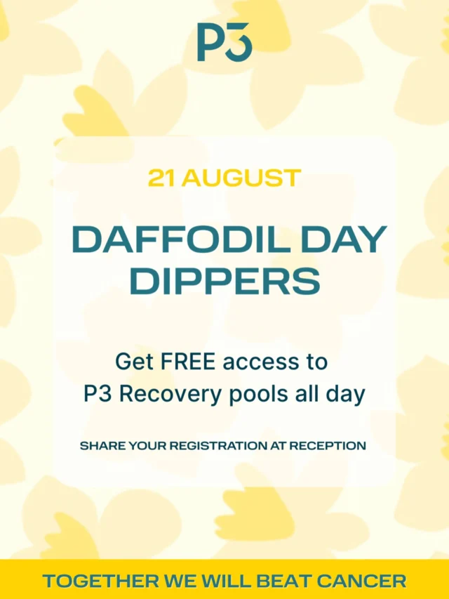Today’s plunge is for more than recovery. It’s for Hope 🌼💛 chill for change and plunge for a purpose. 

Today we invite all to plunge for a cause. Free wet therapy sessions for those supporting daffodil day. 

For all the mothers, fathers, daughters, sons, families and friends who have battled cancer and for those still fighting, we are with you 🫶