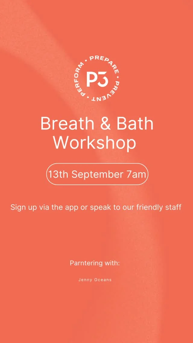 Our first Breath and Bath session is happening! 

We’re excited to have you along for a calming and relaxing session 

13th of September 7am 

Jump onto the P3 Recovery app and book via the “more” tab. Or book via the below link. 

https://experience.p3recovery.com.au/breath-bath_pimpama-9692

See you all then 🤩