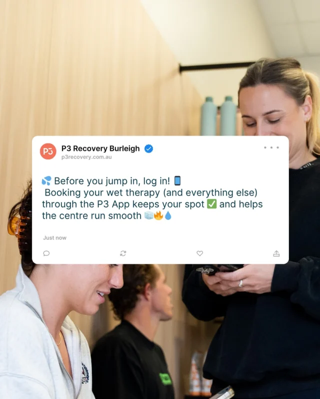 📣 P3 PSA: A gentle reminder 😎💧 
Whether you’re cooling down, sweating, or relaxing — make sure to lock in your spot through the App 📱
 It keeps the pools flowing, without too many members at once, and everyone’s sessions are in flow throughout the day 🔥🧊

 #PreparePreventPerform