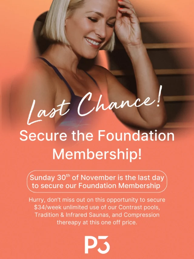 1 more day to go!!! Last chance to secure your FOUNDATION MEMBERSHIP! 🔒 Lock it in and you can have unlimited access to our most popular services! CONTRAST POOLS, SAUNAS, AND COMPRESSION THERAPY 🔥🔥🔥