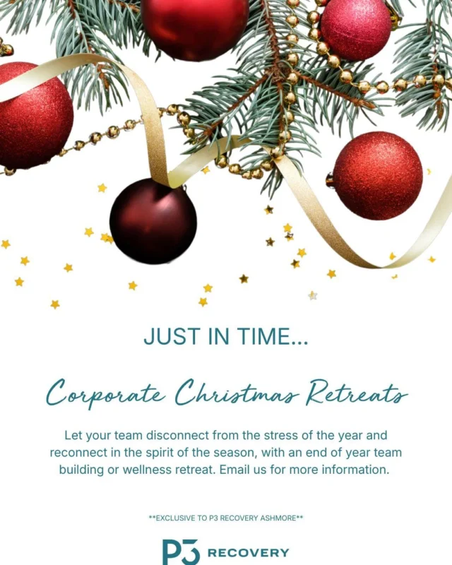 Book your end of year work celebration or retreat before it's too late. Email ashmore@p3recovery.com.au (CORP EVENT ENQUIRY in the subject line please). Merry Christmas.