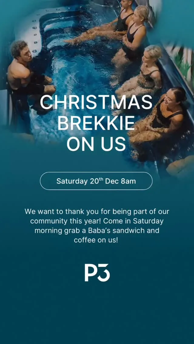 To say thank you to our incredible P3 community, we’re putting Christmas brekkie on us.

Join us Saturday morning for recovery, a Baba’s sandwich, and coffee ☕️
📍 P3 Port Melbourne | 🕗 8am