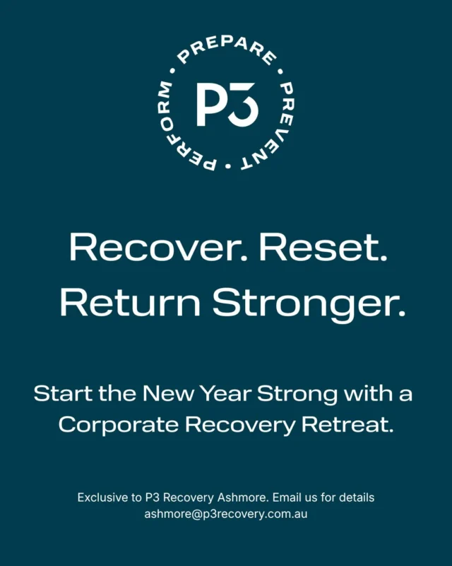 Corporate Recovery is the NEW KPI.
Tailored packages available.
Start your team off on the right foot in 2026.
Email ashmore@p3recovery.com.au for more info or to book.