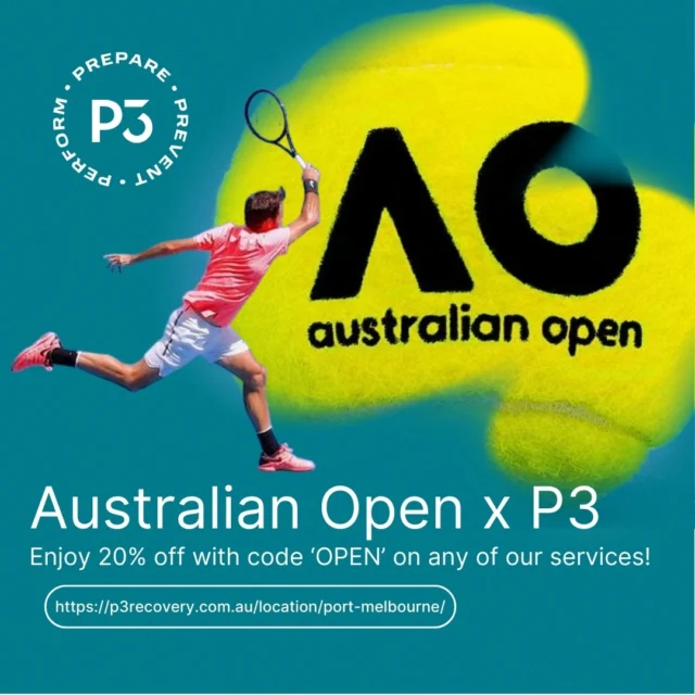 🎾Game - Set - Recover🎾
Are you hitting the court or glued to the AO this week?

Either way, your body deserves recovery like a pro.

20% OFF all casual visits while the Australian
Contrast therapy~Saunas~Compression boots
P3 Port Melbourne only