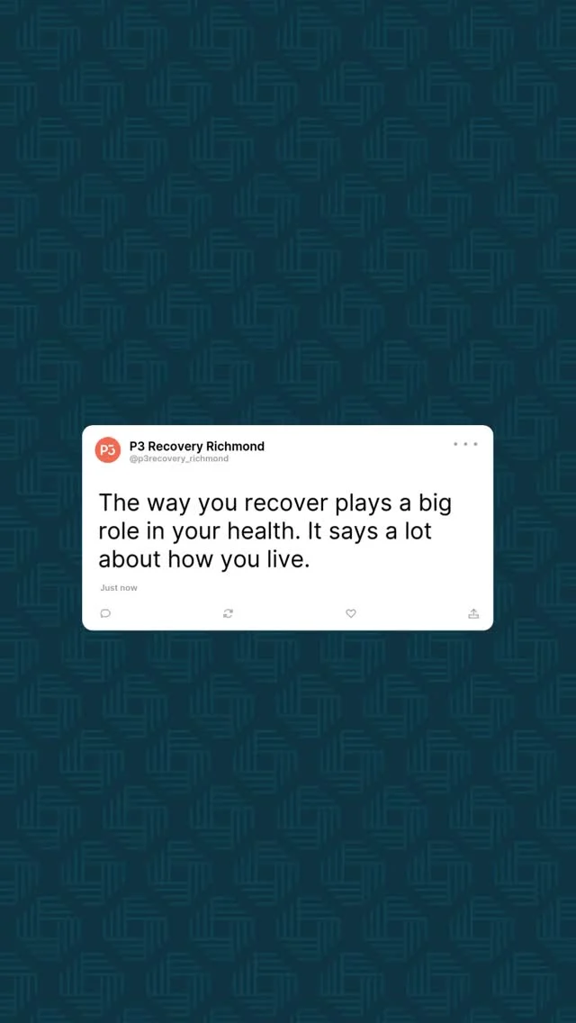 The way you recover shapes the way you live. 💪

How you rest, reset, and take care of your body isn’t an afterthought. It’s a reflection of how you value your health, your energy, and your future. Recovery supports how you move, how you think, and how consistently you show up each day.

Train hard if you want. But recover with intention. That’s where real health is built.

#P3Richmond #Wellness #Recovery #LiveBetterBeBetter #Longevity