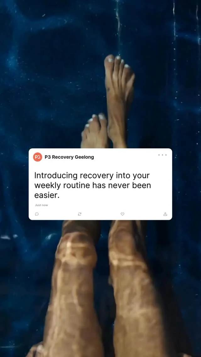 Recovery works best when it becomes routine.

At P3, we make recovery simple, accessible, and easy to fit into real life. Before work, after training, or as a reset from a busy week — it all counts.

Because consistency beats intensity every time.

🔗 Tap the link in bio to sign up and book in your next session at P3 Recovery Geelong. Your future self will thank you!

#RecoveryRoutine #P3Recovery #GeelongWellness #TrainRecoverRepeat #athleterecovery