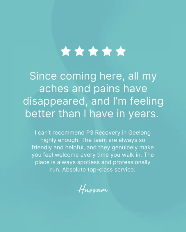 Nothing better than hearing how recovery is helping people feel better, move better and recover faster.

Thank you for being part of the P3 Geelong community 🤝

#P3Recovery #recovery #wellnessrecovery #recoverbetter #geelongwellness