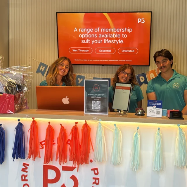 Missing our first birthday already! 

We 🩵 our community, can’t wait to see you all around the centre this week! 

Haven’t experienced P3 yet? Purchase our intro offer for unlimited recovery 10 days! Available through the P3 app. 

#p3 #recovery #bayside #community