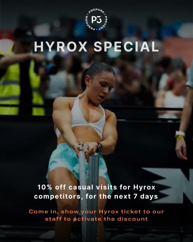 HYROX SPECIAL 🔥

HYROX athletes — this one’s for you.

Get 10% off casual visits for the next 2 weeks to help you prep hard + recover properly 💪🏼

Whether you’re gearing up for race day or coming in sore post-event, we’ve got you covered.

All you need to do: Show your HYROX ticket to staff on arrival and receive your discount.

Train hard. Recover harder.
 Good luck to everyone competing — you’ve got this 👊🏼🔥

#hyrox #hyroxtraining #recovery #performbetter #trainhardrecoverhard