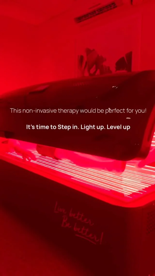 Are you ready to STEP IN. LIGHT UP. LEVEL UP 🔥

The ultimate 10-15 minute body glow!

With our 5 different settings, you can: 

Collagen Boost 
Weight Loss 
Muscle Recovery 
Pain Relief 
Intelligent Mode 

Book your first Red Light Therapy through our bio!