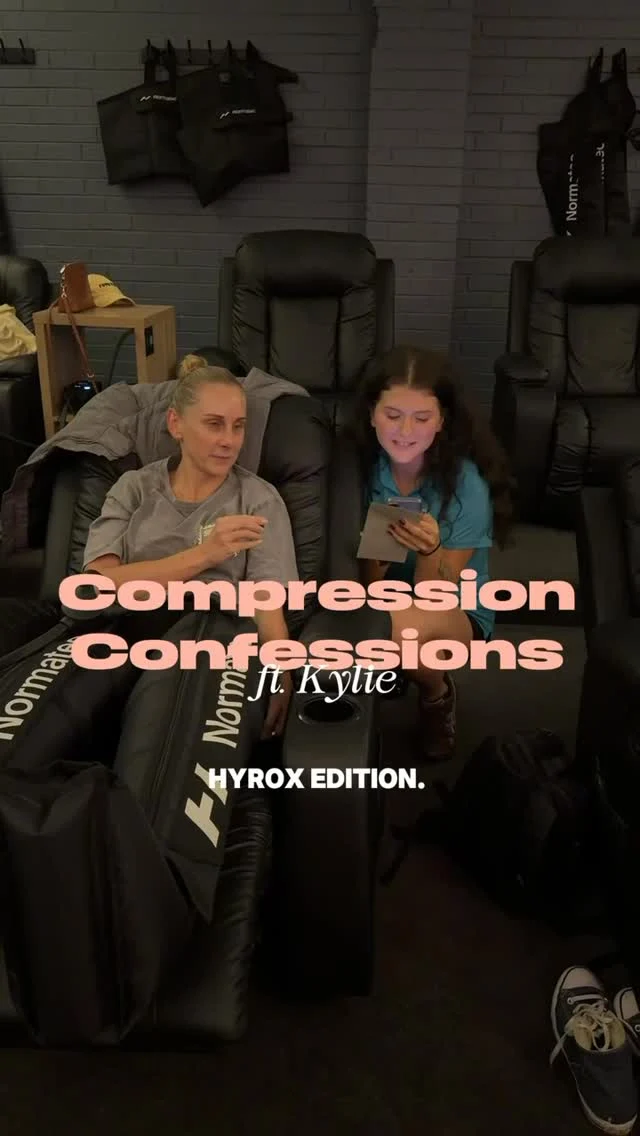 Compression hot seat is here !! Rapid fire that with Kylie for her Hyrox. 
Showing up for her hard sessions but also making the time to reset, recover and go again!

We are so proud of you @trainwithk22 🩵💪

#Hyrox #balance #recovery #p3bayside