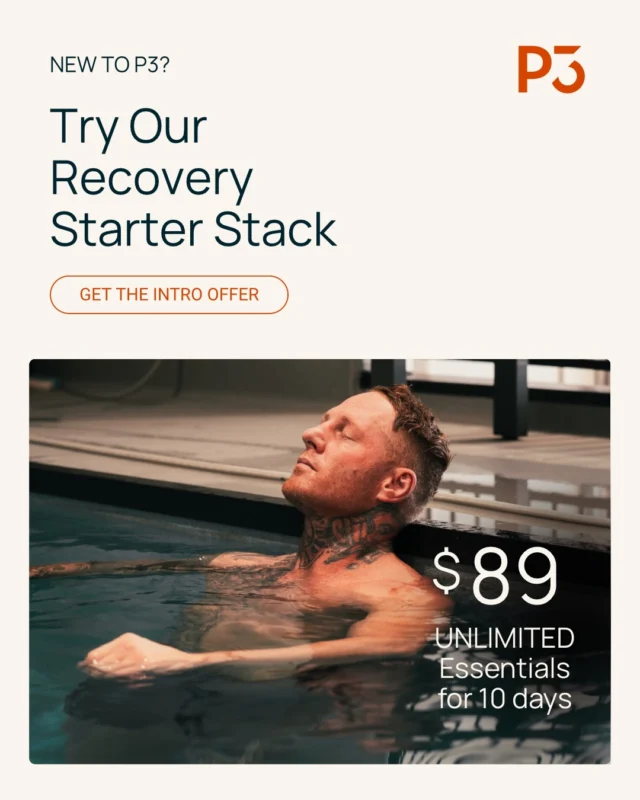 Recovery Starter Stack. 

10 days, unlimited recovery + one hyperbaric session for just $89🩵 

Use 20 services in 10 days and you earn yourself a free week when signing up. T + Cs apply.

Sign up on the P3 app or come into the centre😊

#p3bayside #recovery #introduction #wellness