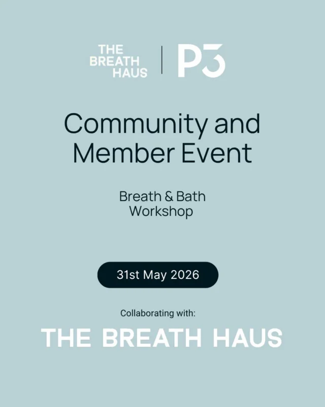 Join us for a special Community & Member Event in collaboration with The Breath Haus 🤍

Experience a morning of breathwork, connection and recovery through our Breath & Bath Workshop — designed to help you reset, recharge and reconnect.

📍 P3 Richmond
🗓️ 31st May 2026

16 spots available for members - via the app
12 spots available for the community - via the link

Community spots need to register via the link below…

https://docs.google.com/forms/d/e/1FAIpQLSejLA4eB_B9bKrjY_7XbPGDo9PwSrRh8rVbjpfgYNAk91VRkA/viewform?usp=publish-editor

Members book via the app 🧡

Limited spaces available — secure your spot early!