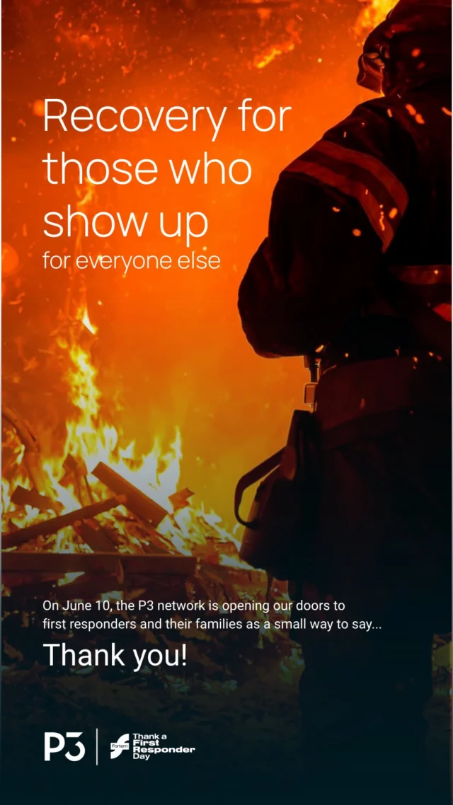 We are proud to announce that P3 Recovery is partnering with Fortem Australia, for Thank a First Responders Day 2026. 

On June 10th, we’re opening our doors to all first responders and their families as a small way of saying thank you for everything you do for our communities 🩶 

This day is about recognising the dedication, sacrifice and resilience of those who show up when it matters most - and the families that stand beside them. 

To every Paramedic, police officer, firefighter, SES volunteer, emergency worker and support crew: this one’s for you 🙌

📍join us June 10th 
🤝 in partner with Fortem Australia 
💙 because our first responders deserve to be recognised supported and celebrated. 

#thankafirstresponderday #firstresponder #fortemaustralia #communitysupport #p3recovery
