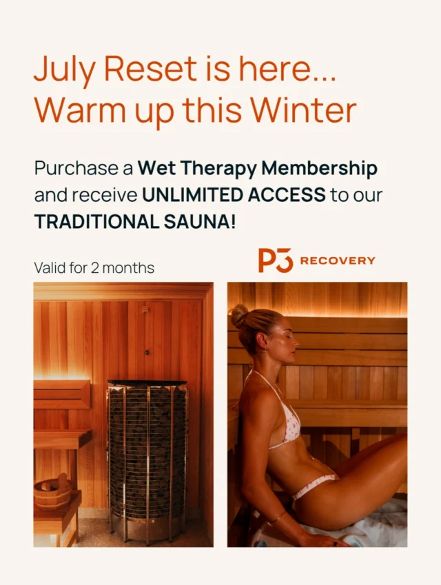 🔥 WINTER RECOVERY SPECIAL 🔥
For a limited time, purchase a Wet Therapy Membership just $30/week and receive UNLIMITED access to our Traditional Sauna for 2 months - included at no extra cost!
Experience the ultimate recovery combination:
💧 Mineral Pools
🔥 Traditional Sauna
Whether you’re recovering from training, relieving muscle tension, or simply taking time to reset, this is the perfect opportunity to elevate your recovery routine