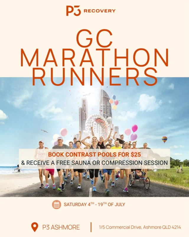 🏃‍♀️ Gold Coast Marathon Runners – We’ve Got Your Recovery Covered! 🏃‍♂️
From 4th–19th July, book a Contrast Pool Session for just $25 and receive ONE FREE Sauna or Compression Session to help your body recover faster.
📍 P3 Recovery Ashmore 1/5 Commercial Drive, Ashmore QLD 4214
Whether you’re preparing for your next race or recovering from your latest one, we’ve got everything you need to recharge and perform at your best.
Book your recovery session today and give your body the care it deserves!
#GoldCoastMarathon #GCMarathon #MarathonRecovery #RecoveryMatters #ContrastTherapy IceBath SaunaRecovery CompressionTherapy P3Recovery Ashmore RunRecoverRepeat GoldCoastRunners