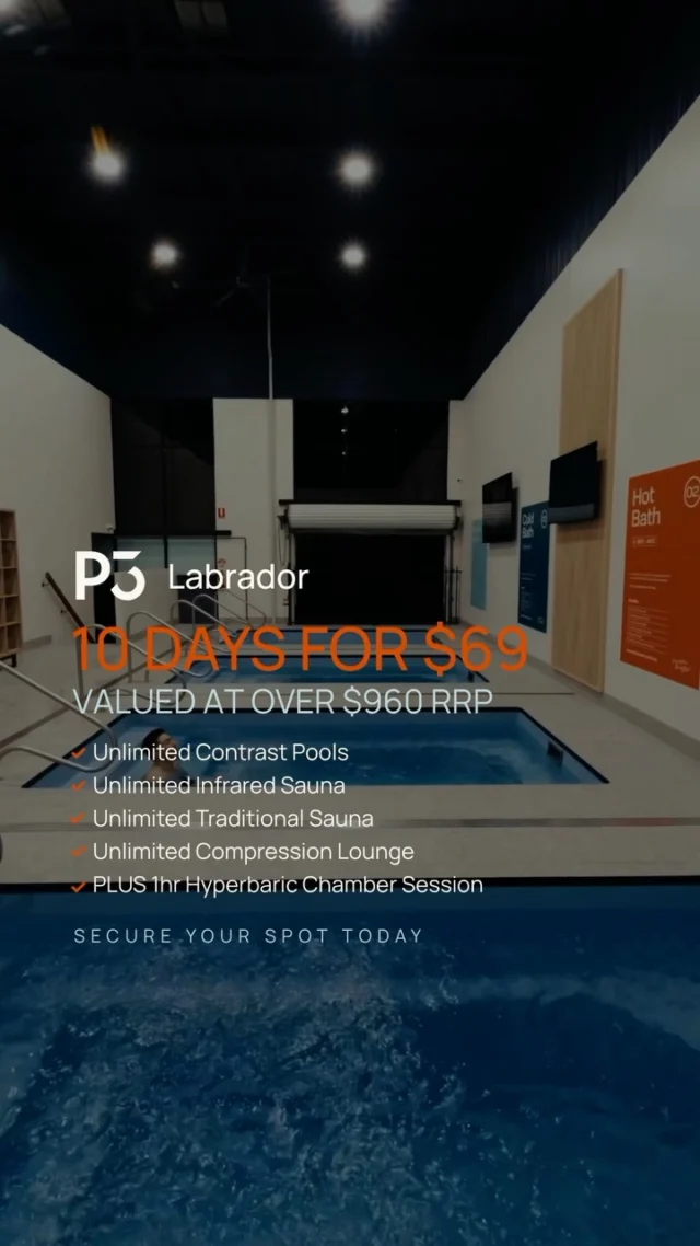 🔥 Reset. Recover. Repeat. 🔥
Our 10-Day Starter Stacker pass has you covered.
For just $69, you’ll get 10 consecutive days of unlimited access to:
❄️ Magnesium Contrast Pools
🌡️ Infrared Sauna and Traditional Sauna
🦵 Compression Therapy
Plus 1 free HBOC session!