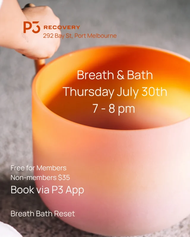 Feeling flat? Craving a reset?

Thursday 30th, breathe deeply, reconnect with yourself, and soak away the stress. Join us for a nourishing breathwork session followed by magnesium pool therapy—the perfect way to restore your body and mind. 🌿🌀

#p3recovery #p3portmelbourne